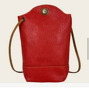 Small Red Leather Heroing crossbody bag